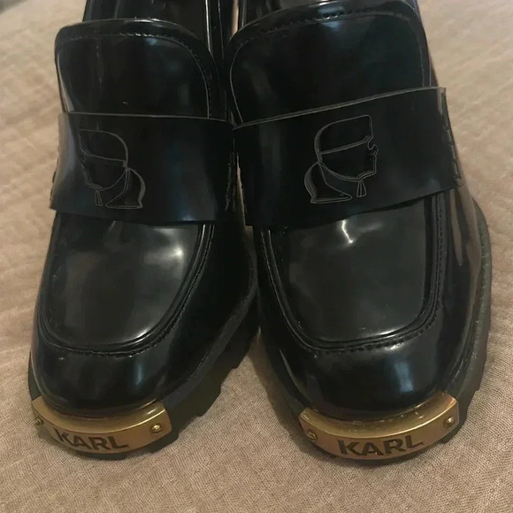 KARL LAGERFELD // PARIS VIRNA HIGH HEEL BLACK PATENT LEATHER SHOE BRAND NEW!! - Picture 7 of 7